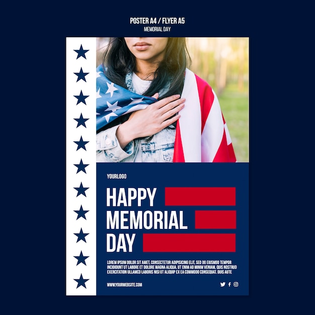 Free PSD memorial day print template