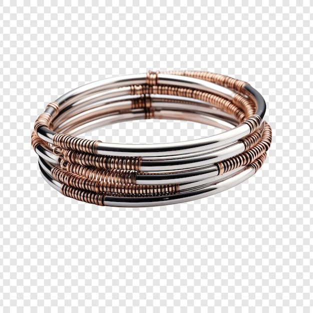 Free PSD memory wire bracelet jewellery isolated on transparent background