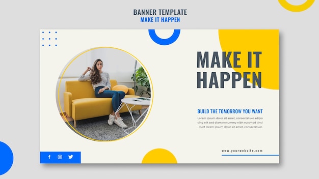 Free PSD memphis business ad template banner