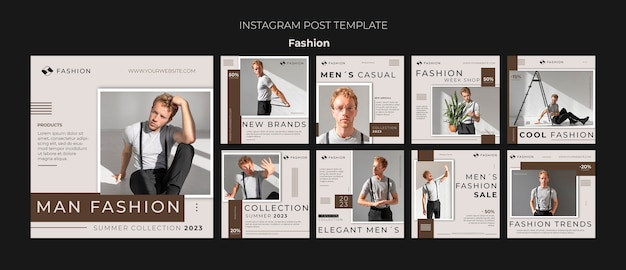 Free PSD men fashion template design