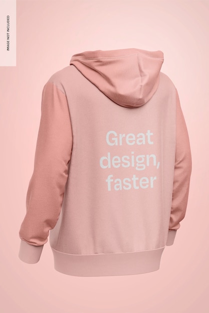 Free PSD men hoodie mockup back view