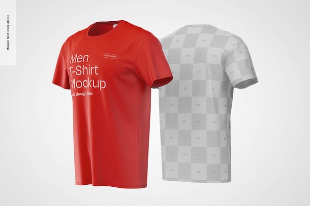 Men t shirts mockup front and back view