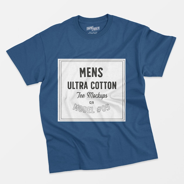 Free PSD mens ultra cotton tee mockup 05