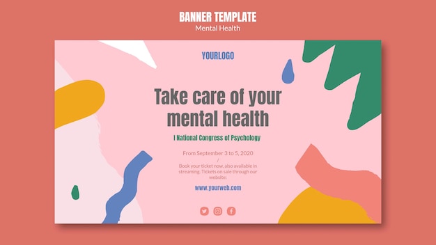 Free PSD mental health banner template