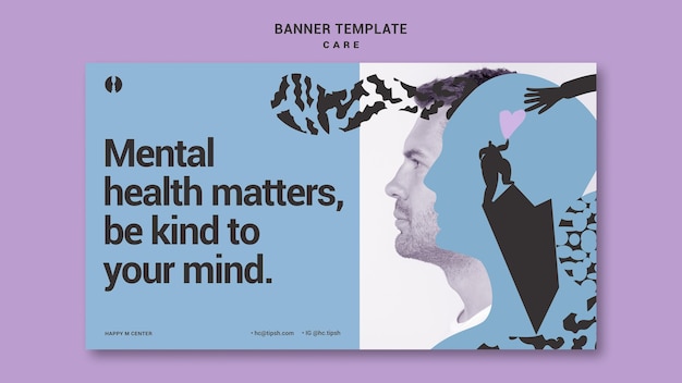 Free PSD mental health matters banner template