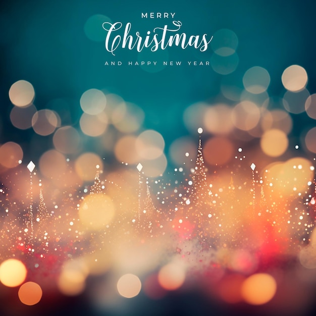 Free PSD merry christmas bokeh background template