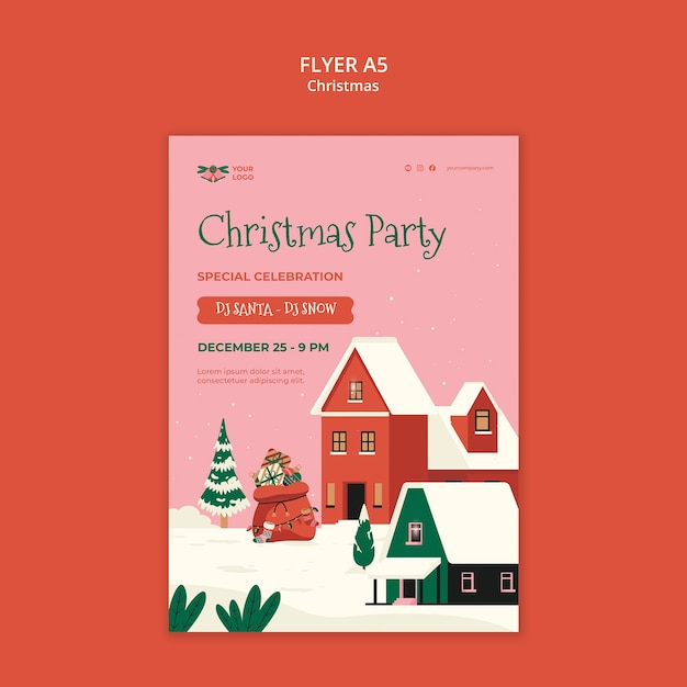 Free PSD merry christmas celebration template