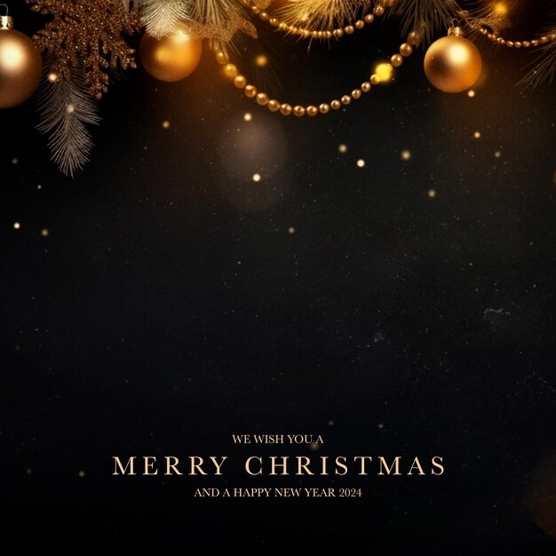 Merry Christmas And happy new year background with golden Christmas elements