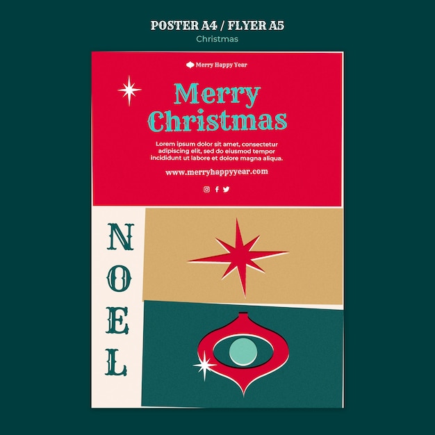 Free PSD merry christmas print template