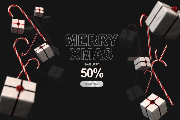 Free PSD merry christmas sale template