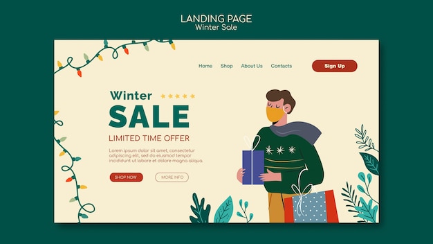 Merry christmas sales landing page template