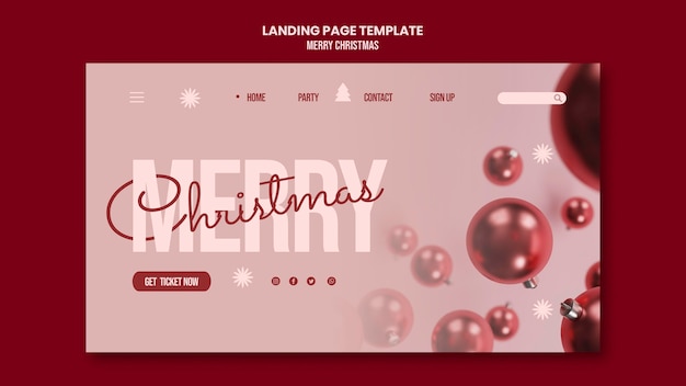 Free PSD merry christmas web template