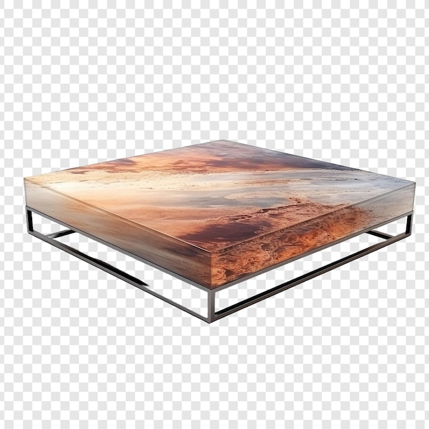 Free PSD metal a coffee table isolated on transparent background