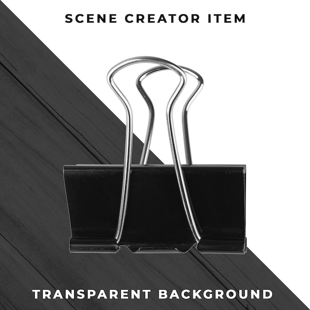 Metal paperclip object transparent PSD