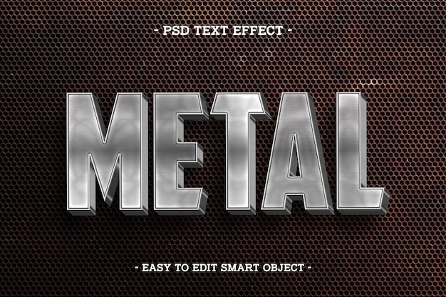 Free PSD metal steel text effect