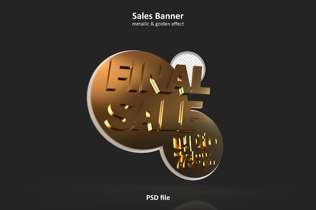 Free PSD metallic sales banner