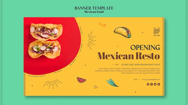 Free PSD mexican food banner template