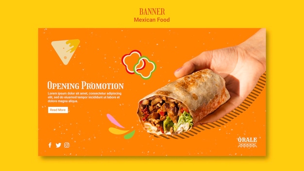 Free PSD mexican food banner template