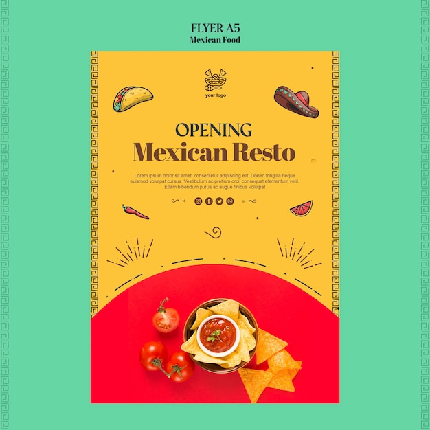 Free PSD mexican food flyer template