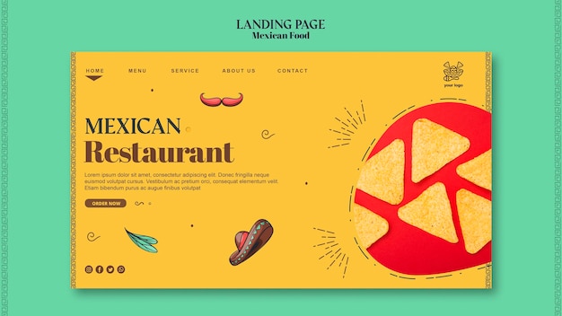 Free PSD mexican food landing page template