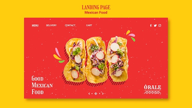 Free PSD mexican food landing page template