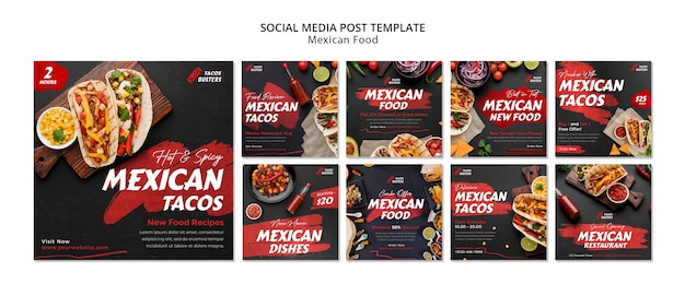 Mexican food restaurant instagram posts collection