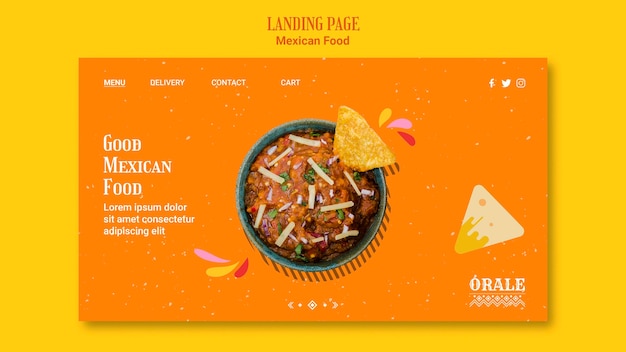 Free PSD mexican food template landing page