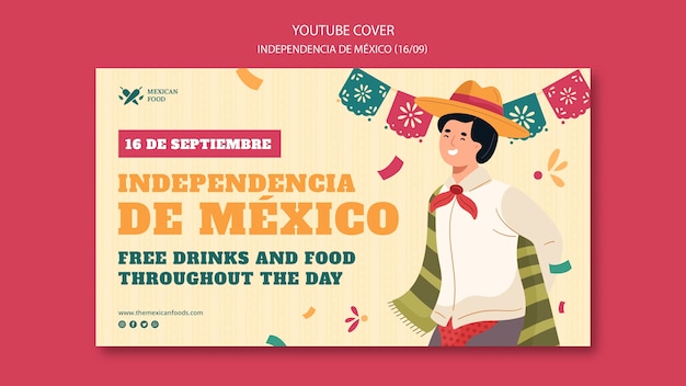 Free PSD mexican independence day design template