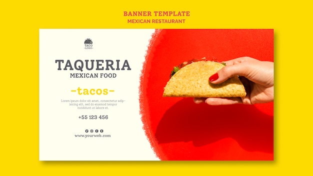 Mexican restaurant banner template