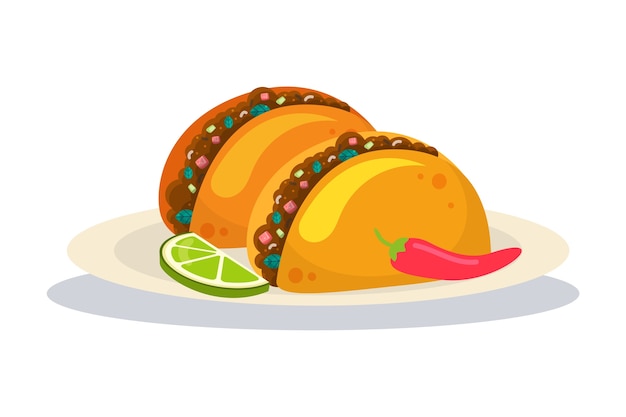 Free PSD mexican taco illustration