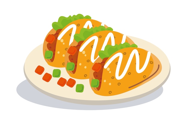 Free PSD mexican taco illustration