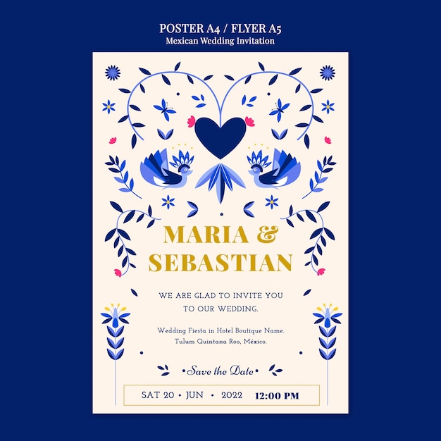 Free PSD mexican wedding poster template