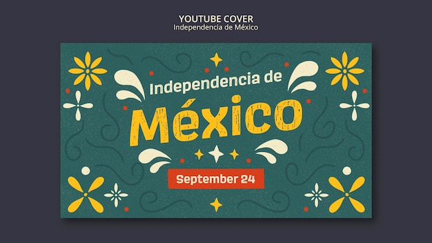 Mexico independence celebration youtube cover template