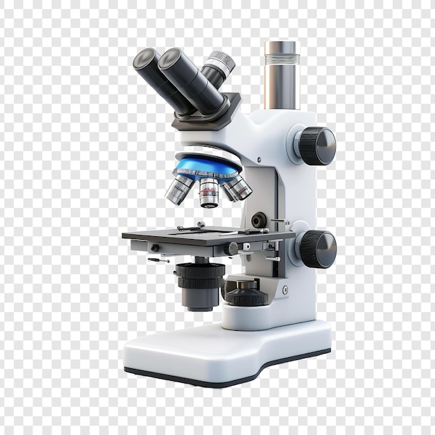 Free PSD microscope isolated on transparent background