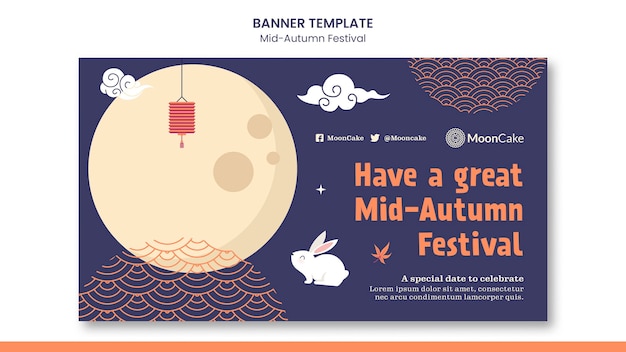 Free PSD mid-autumn festival banner template