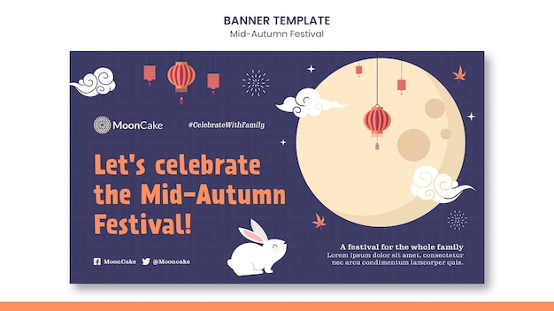 Free PSD mid-autumn festival banner template