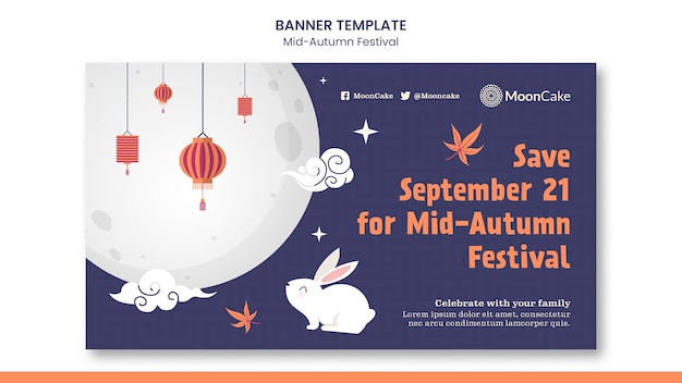 Free PSD mid-autumn festival banner template