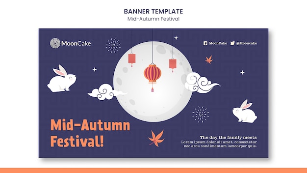 Free PSD mid-autumn festival banner template