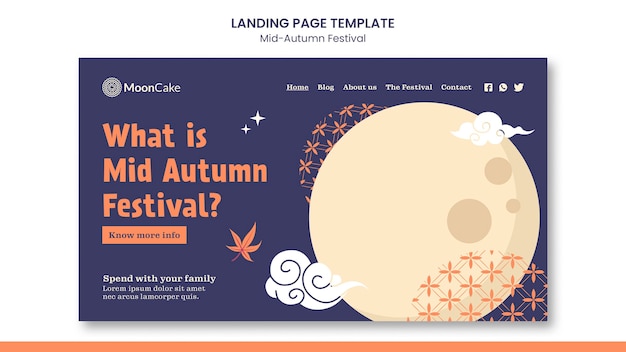 Free PSD mid-autumn festival landing page template