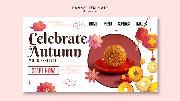 Free PSD mid-autumn festival landing page template