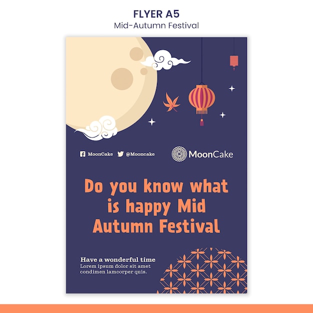 Free PSD mid-autumn festival print template