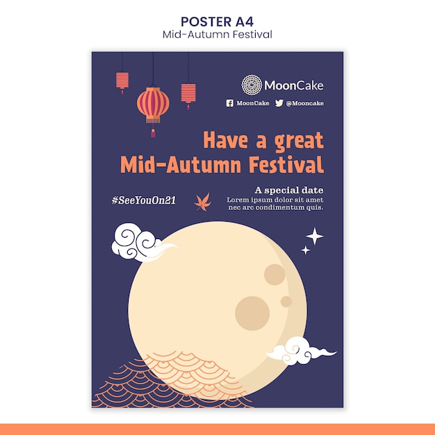 Free PSD mid-autumn festival print template