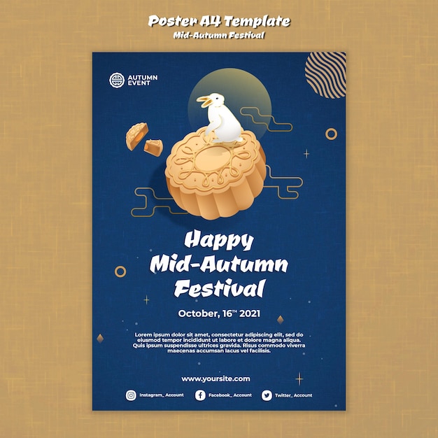 Free PSD mid-autumn festival print template