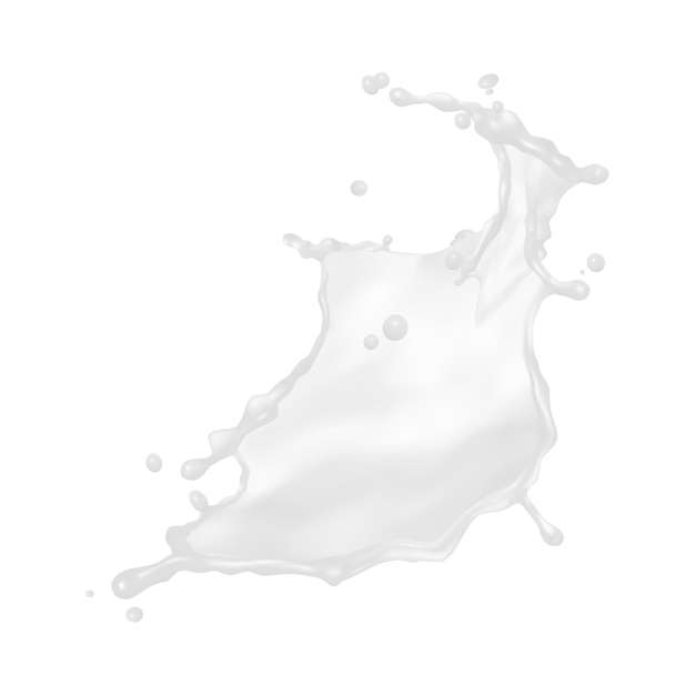 Free PSD milk splash element isolated