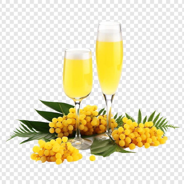 Free PSD mimosa flower png isolated on transparent background