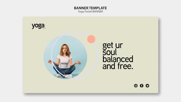 Free PSD mind and body yoga class banner template