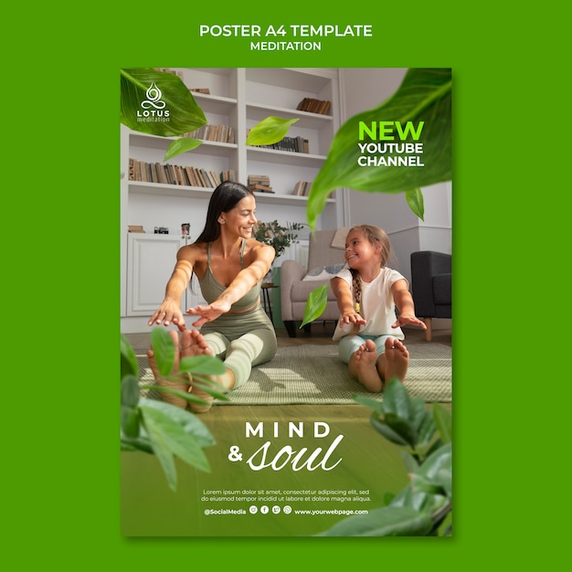 Mind and soul poster template