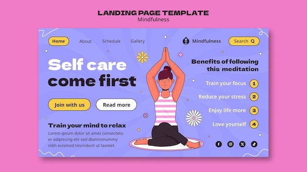 Free PSD mindfulness template design