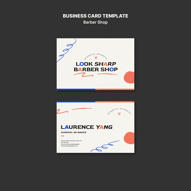 Minimal barber shop business card