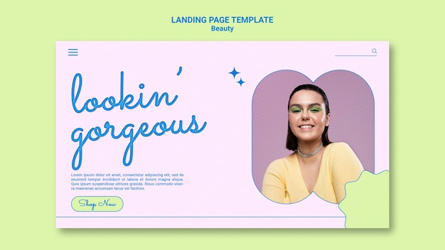 Free PSD minimal beauty concept landing page